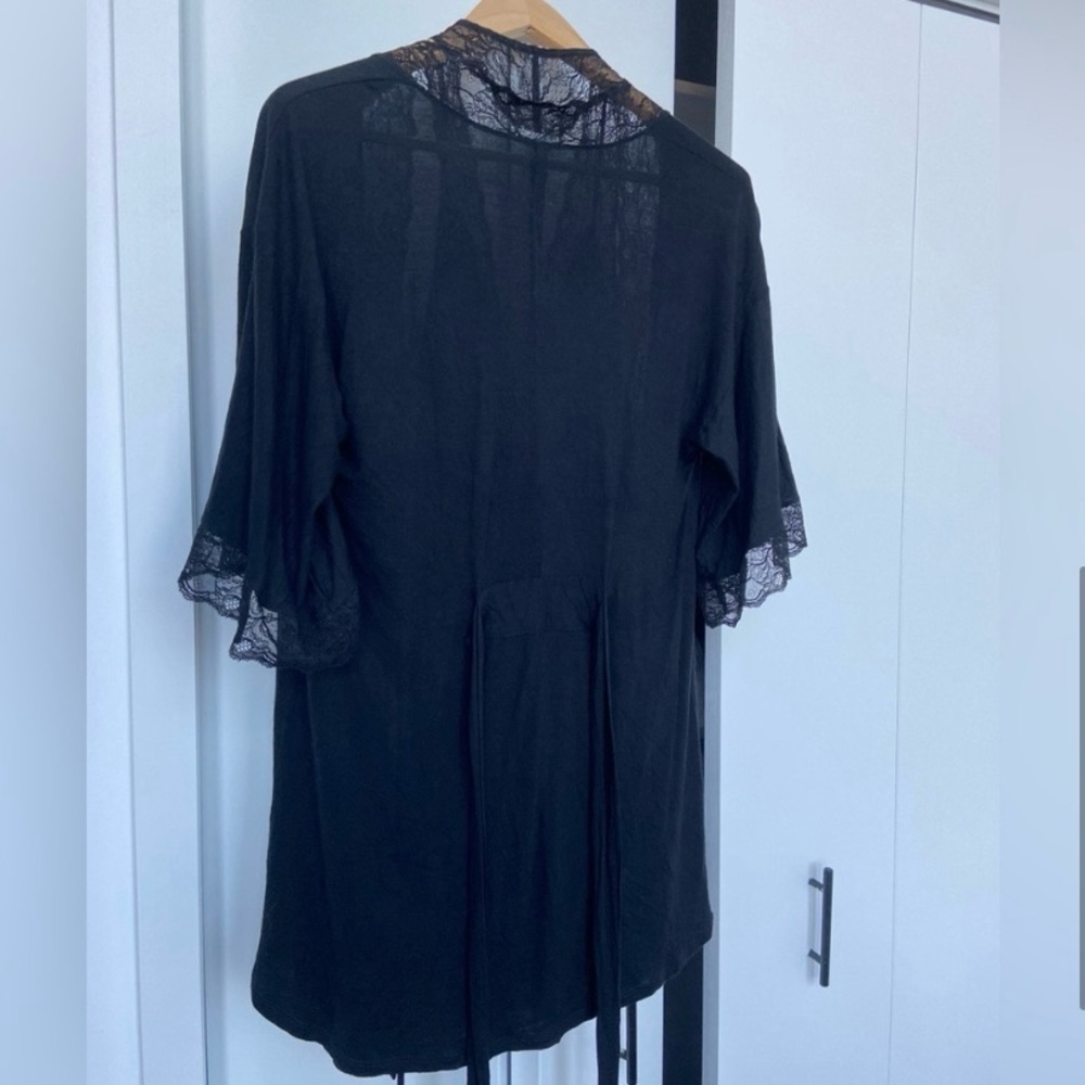 🍒Eberjey Rayon Set Robe & Chemise “Georgette” Blk Size S NET-A-PORTER Excellent - Picture 5 of 10